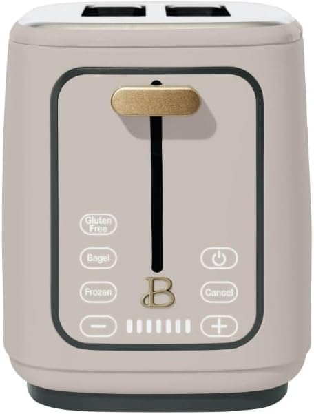 Drew Barrymore Porcini Taupe Icing 2-Slice Toaster with Touch & Activated Display