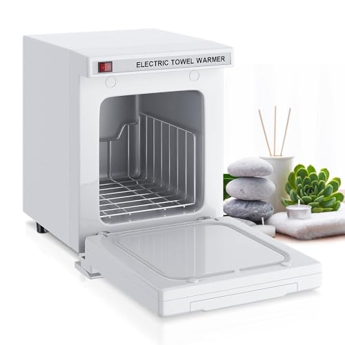 Calentadores de toallas de gabinete, calentadores de toallas de baño calientes de 6L, uso para spa facial, belleza del cabello, equipo de salón, tienda de uñas, interior de aluminio de calentamiento