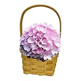 Cesta tejida de flores, cestas para organizar, cesta de arreglo floral, cesta pequeña para niña de flores con asa, cesta de almacenamiento de mimbre, cesta de decoración de boda, cesta de arreglo