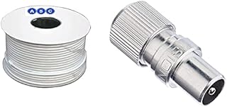 Aerials, Satellites and Cables RG6 100 m Digital Coax Cable for TV - White