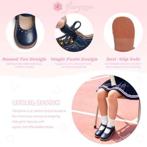 Image of Flaryzone Toddler Little Girl Mary Jane School Uniform Oxfords Flat Dress Shoes