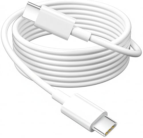 Image of AINE 45W USB-C to USB-C Fast Charging Cable Compatible with Google Pixel 8 8 Pro 7 7 Pro 7a 6a 6 6 Pro 5 - Power Delivery Type-C Cord - White | Original Charging Speed