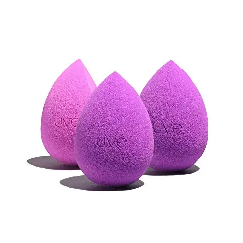 UVé Beauty Essentials Makeup Blender 3 Pack - 1 Helio, 2 Violet - Makeup Sponges for Foundations, Powders &amp; Creams. Vegan, Cruelty Free, Eco-friendly, Stays Clean Longer