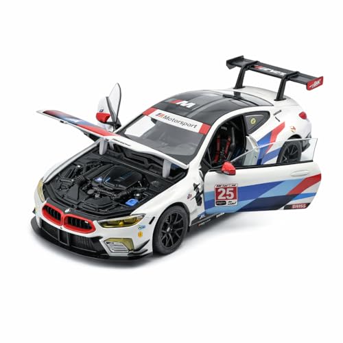 Image of Wizplex RMZ Hobby BMW M8 GTE 2018 Die-Cast Car 1:32 Scale Racing Model Vehicle Pull Back Toy Car for Boys Collectors