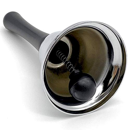 Tytroy Set Of 2 Silver Steel Hand Bell Loud Call Bell Alarm #TOP6