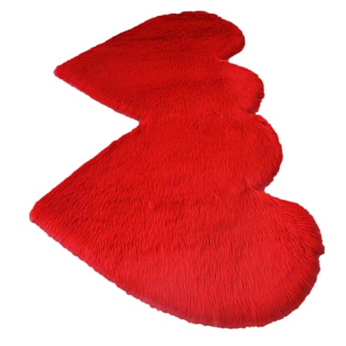 Tapis décoratif petit format cœur rouge en polyester pour chambre - 2