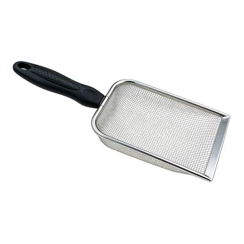 DVOFU Chicken Poop Scooper Stainless Reptile Mesh Poop Scoop Heavy Duty Chicken Metal Coop Cleaning Tool for Garden Chicken Litter Easy To Clean