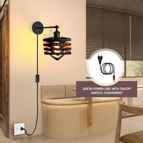 Apliques de pared E27 ajustable con enchufe para lectura cómoda en el dormitorio 6