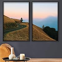 2 Piece Framed Canvas Wall Art Beautiful Sunset Canvas Prints Home Artwork Decoration for Living Room,Bedroom - 16