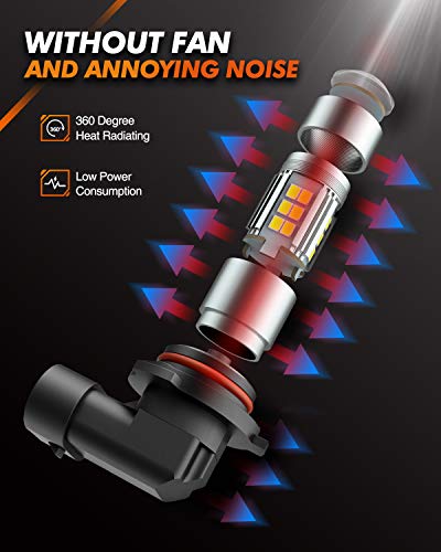 Sealight 9006/Hb4 Led Fog Light Bulbs, 6000K Xenon White, 27 Smd Chips, 360-Degree Illumination, Non-Polarity, Pack Of 2 #TOP4