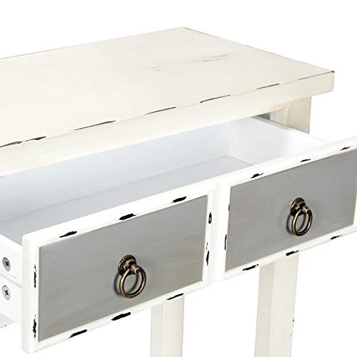 BELLEZE-Hand-Painted-47-Inch-Entryway-Hall-Console-Storage-Table-Two-Tone-Accent-Farmhouse-Style-Sideboard-Decor-Distressed-Antique-Finish-Norman-CreamGray 41vTjaRnQ7L