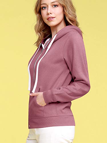 Come Together California CTC WSK954 Womens Active Fleece Zip Up Hoodie Sweater Jacket S DUST_Pink