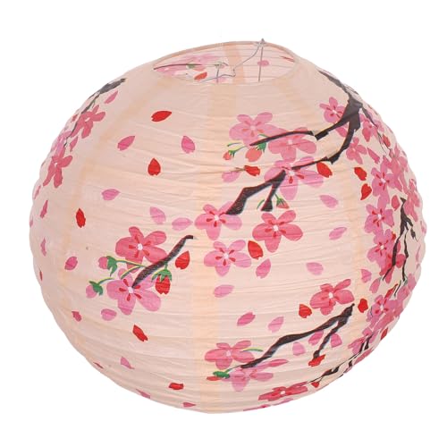 OSOLADY Farolillo Japonés de Papel Colgante 30 CM Color Rosa Decoración para Fiestas y Restaurantes Farolillo Estilo Ciruela para Interior y Exterior Adorno Tradicional Japonés