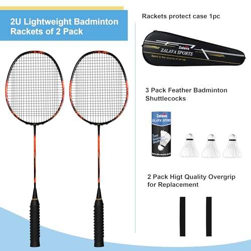 image for Zalava Badminton Racquets Set Professional Badminton Rackets Lightweig