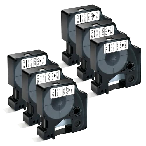 Ruban pour Dymo D1 45013 noir sur blanc 12mm x 7m pour LabelManager lot de 6