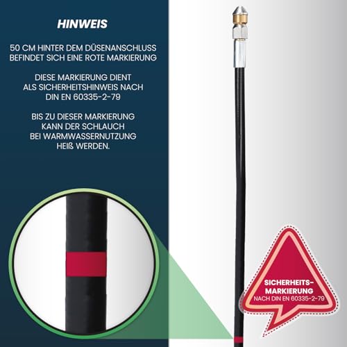 McFilter I Universal Rohrreinigungsschlauch Set, 30m, 200 bar, inkl. Tasche mit Adapter, Düsen starr + rotierend, kompatibel mit Kärcher K2 K3 K4 K5 K6 K7 Hochdruckreiniger