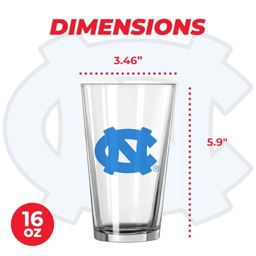 Image of Logo Brands NCAA 16 oz Pint Glass - Durable Glass With Bold Team Color- Chip-Resistant Rim Drinkware For Fans, Tailgates, Home Bars & Everyday Use