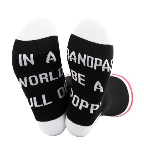 TSOTMO Poppy Socks New Poppy Gift Fathers Day Gift Papa Grandpa Socks Retirement Gift For Grandpa