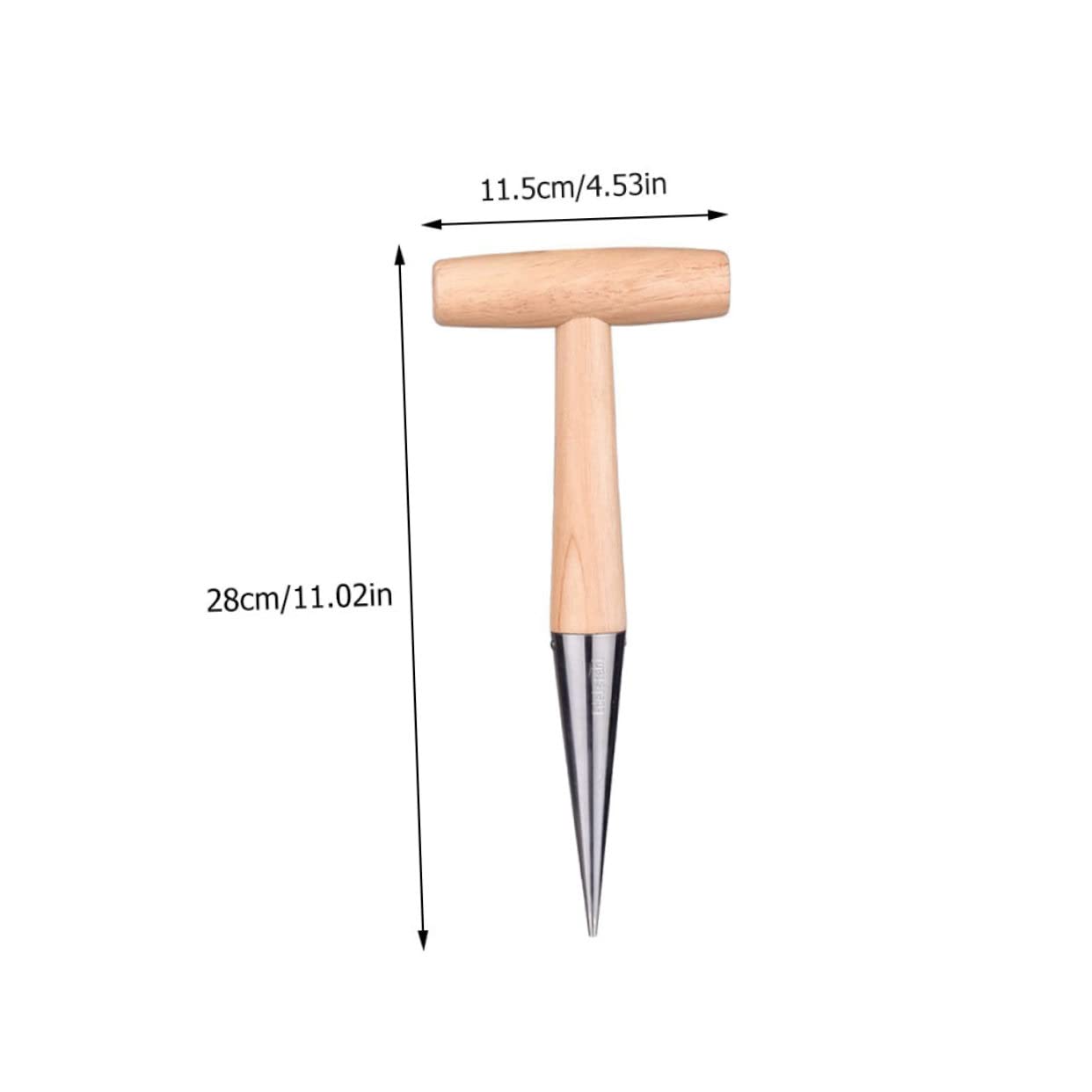 BESPORTBLE Handheld Garden Tool 2pcs Wooden Handle Soil Puncher Trench Digger for Easy Planting