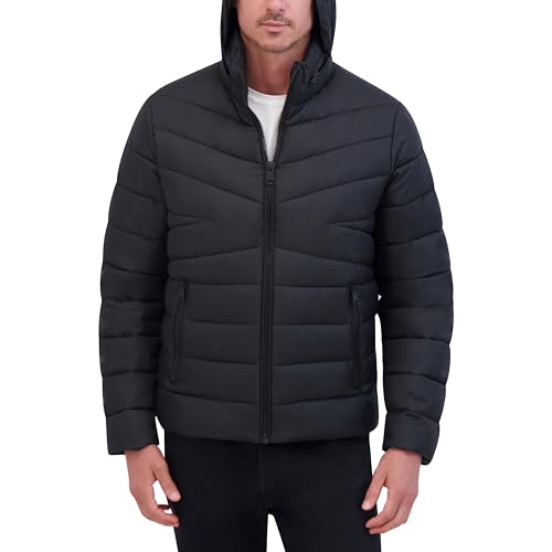 Kenneth Cole Men's Cf Zip Mixed Quilted Packable Puffer W Contrast Zipper2