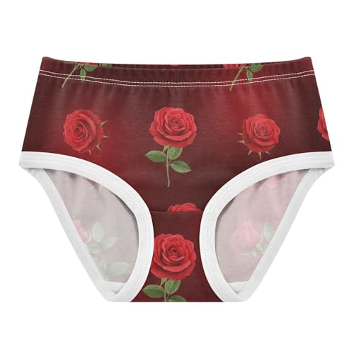 Cotton Girls Underwear Toddlers Red Floral Green Leaves Prints Panties for Girl Aesthetic Briefs Underpants 2t