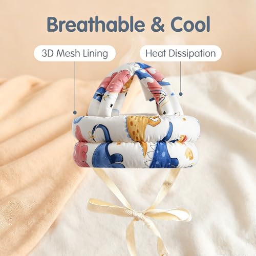 Casque de Protection Bébé Ajustable Antichoc pour Sécurité,Tête Réglable en Coton Respirant avec Système Anti-Transpiration Convient aux Nourrissons de pour Apprendre à Ramper et Marcher en Tout – vue 4