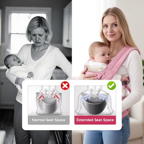 Image of SNOWIE SOFT 3 in 1 Baby Carrier for 0 to 3 Year Baby, Ergonomic Variable Baby Carrier with Detachable Hip Seat, Adjustable Straps, Head Guard, Breathable Padded Cotton, Max Weight Up to 20 Kg (Pink)