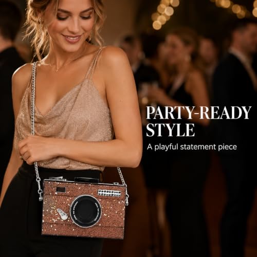 Image of QZUnique Women's Camera Shaped Casual Cross body Shoulder Handbag Purse
