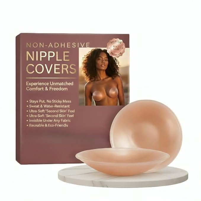 Women’s Non-Adhesive Silicone Nipple Cover | Reusable & Skin-Friendly Pasties | Invisible Innerwear Solution for Dresses & Tops-image-33