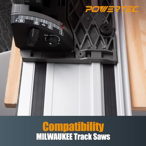 Image of POWERTEC 72210 110 inch Track Saw Guide Rail Joining Set for Milwaukee Track Saws Includes 2x55 Guide Rails with Connectors, and Guide Rail Adapter for Fixed Base DeWalt, Makita & Milwaukee Trim Routers