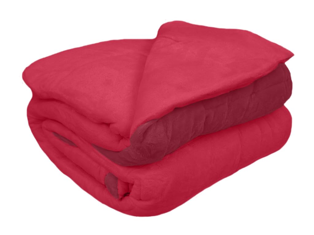 Viterbo Biancheria Piumone Trapunta In Morbido E Soffice Coral Cinigliata Double Face Con 2 Cuscini Made In Italy (Bordeaux/Rosso, Matrimoniale, (260x260CM))