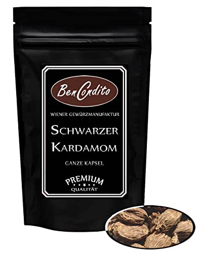 BenCondito I Kardamom, schwarz - ganzer schwarzer Kardamomkapseln mit Schale 100gr. Nachfüllung Cover