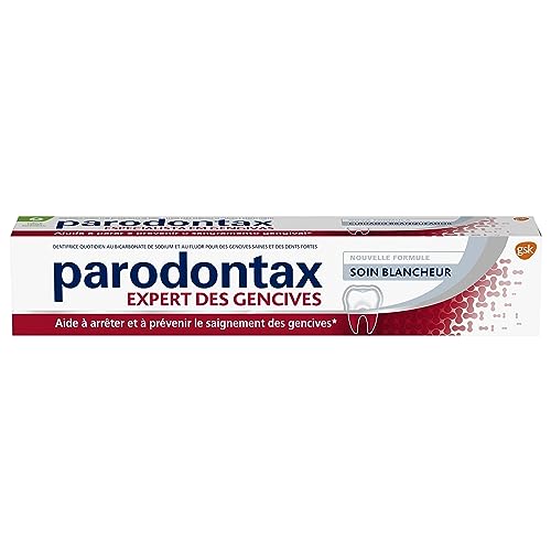 Dentifrice Parodontax Soin Blancheur anti-saignement des gencives au goût amélioré 75 ml