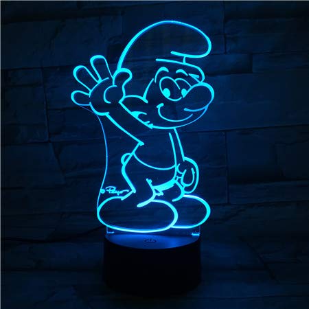 Smurf Smurf LED Lamp Colour Changing USB Night Light and Decoration