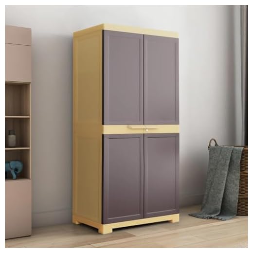 Nilkamal Freedom Mini Medium (FMM) Plastic Storage Cabinet (Weathered Brown & Biscuit)