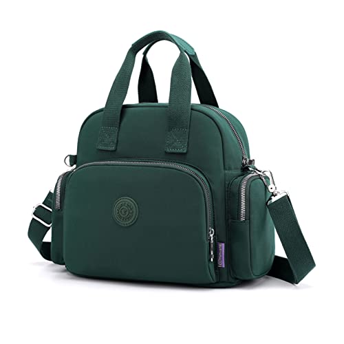 Sac bandoulière en nylon vert multifonctionnel avec chargeur USB