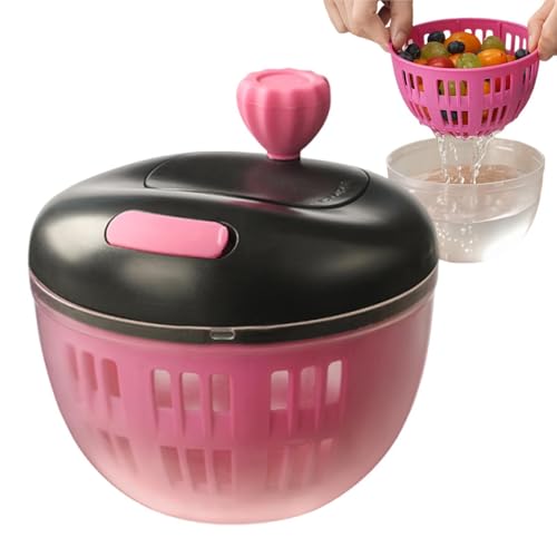Centrifuga per insalata - ABS e PC, lavatrice per lattuga, capacità 800 ml | Colino incorporato, cestello scolapiatti manuale, gadget da cucina per insalate, frutti di bosco, picnic, casa, viaggi