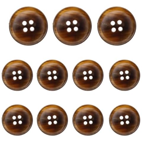 11 Pieces Real Horn Buttons Set for Blazer and Suit, 20mm 15mm Genuine Natural Horn Buttons for Men Women's Jacket Coat Suits Uniforms (Light Brown) Cover