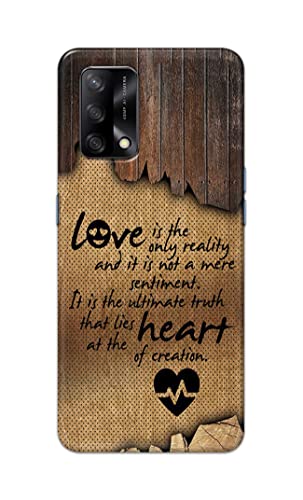 Image of PRINTFIDAA Love is The Only Reality and It is Not Mere Sentiment Printed Designer Hard Case for Oppo F19 / Oppo A74 4G Back Cover -(e) RPM1010