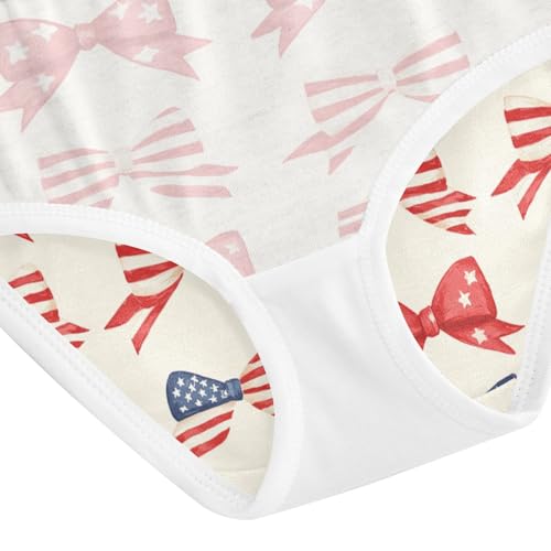 ZZKKO National Flag Bow Girls Underwear Toddler Panties for Girls Comfort Brief Size 2-8T4