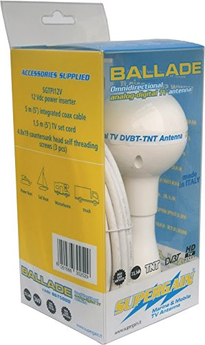 Antena omnidireccional activa para exteriores DVB-T, amplificador de 12 V, compatible con HDTV, balada