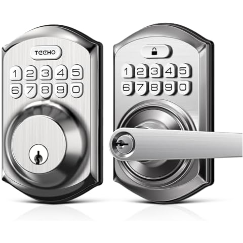 TEEHO TE001 Keyless Entry Door Lock - TE004 Keypad Door Lock with Handle Cover