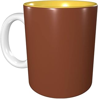 RFSHOP Tazas de café amarillas terrosas claras de 11 onzas taza de cerámica para oficina y hogar, taza de té de agua en el interior, color amarillo