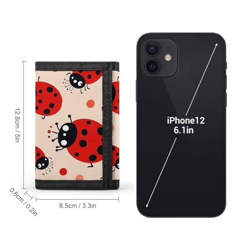 Cute Ladybug Trifold Wallet Front Pocket Coin Purse - Slim Credit Card Holder for Men & Women2