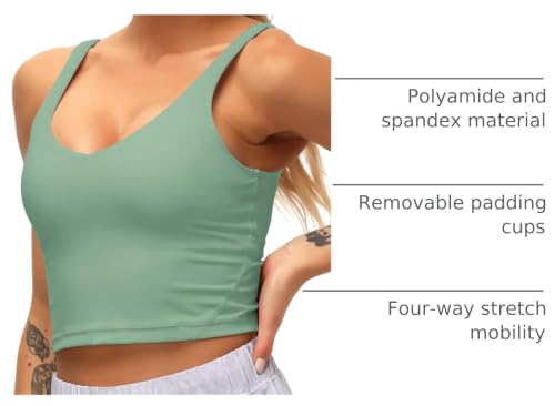 Image of Dragon Fit Sports Bra for Women Longline Padded Bra Yoga Crop Tank Tops Fitness Workout Running Top