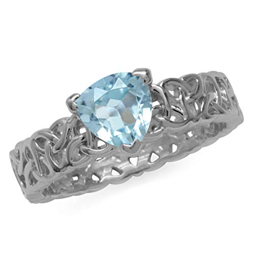 Silvershake 7mm Trillion Shape 925 Sterling Silver Triquetra Celtic Knot Eternity Ring
