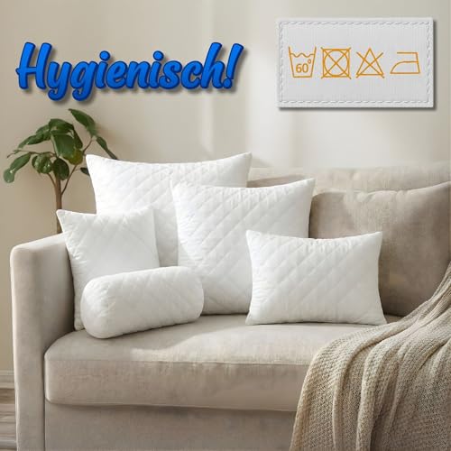 Amazinggirl Kopfkissen 80x80 cm - Kissen Allergiker Schlafkissen Polster Pillow Made in EU und Pillows for Sleeping 80 x 80 Bett Kissens für Schlafen Oeko-Tex Weiß