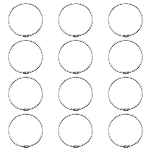 YUYUDEHM 12Pack 3 Inch Loose Leaf Binder Rings, Nickel Plated Steel Flash Binder Rings for Index Cards, Book Ring, Keychain