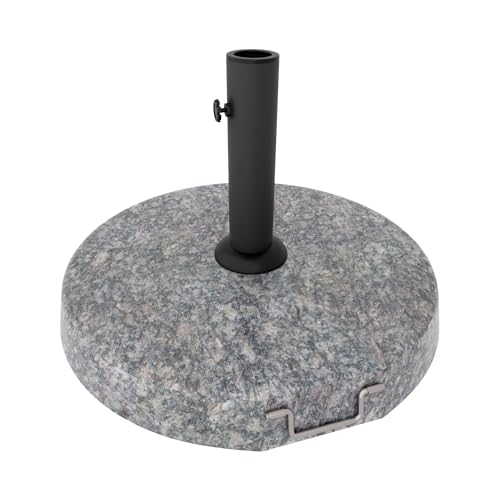FRANKYSTAR Stein – Schirmständer für Garten, rund, Ø45 cm, Sockel 25 kg, für Sonnenschirme aus grauem Stein