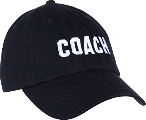 Ann Arbor T-shirt Co. Coach | Coaching Baseball Hat Men & Women Team Cap - (Black DadHat)